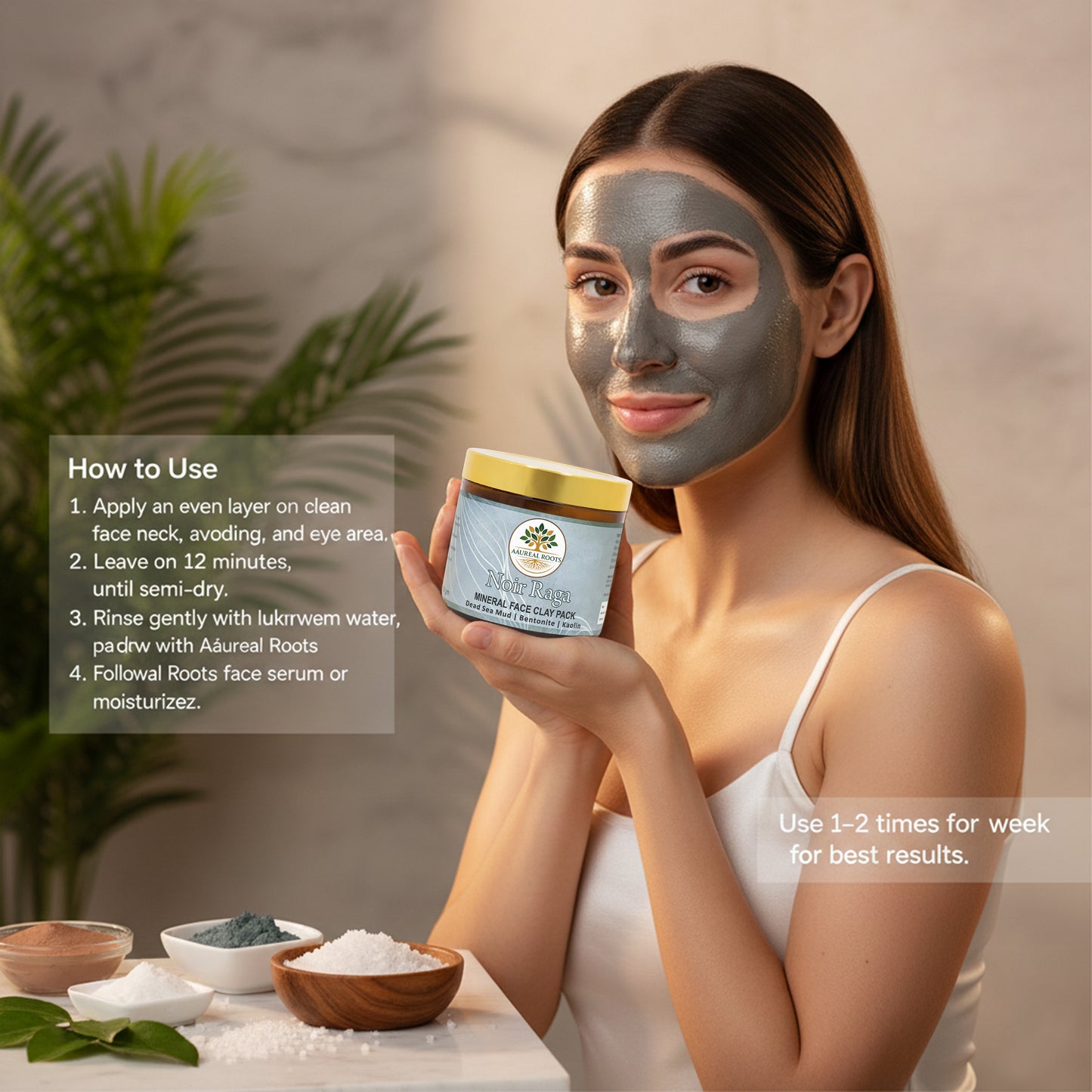 Aaureal Roots Noir Raga Mineral Face Clay Pack