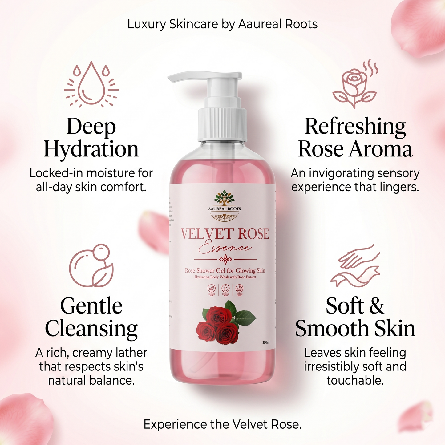 Velvet Rose Essence — Luxury Floral Shower Gel
