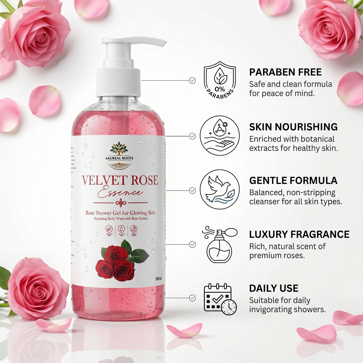 Velvet Rose Essence — Luxury Floral Shower Gel