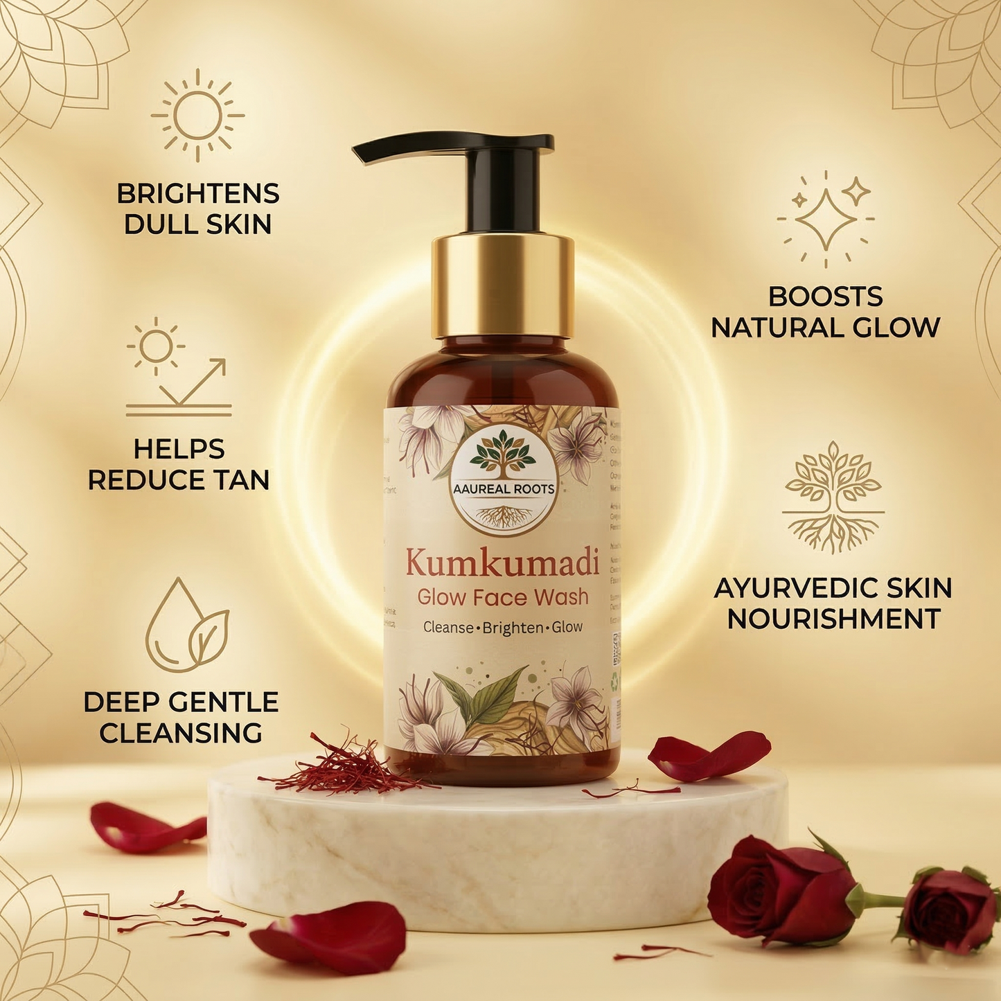 Aaureal Roots - Kumkumadi Glow Face Wash