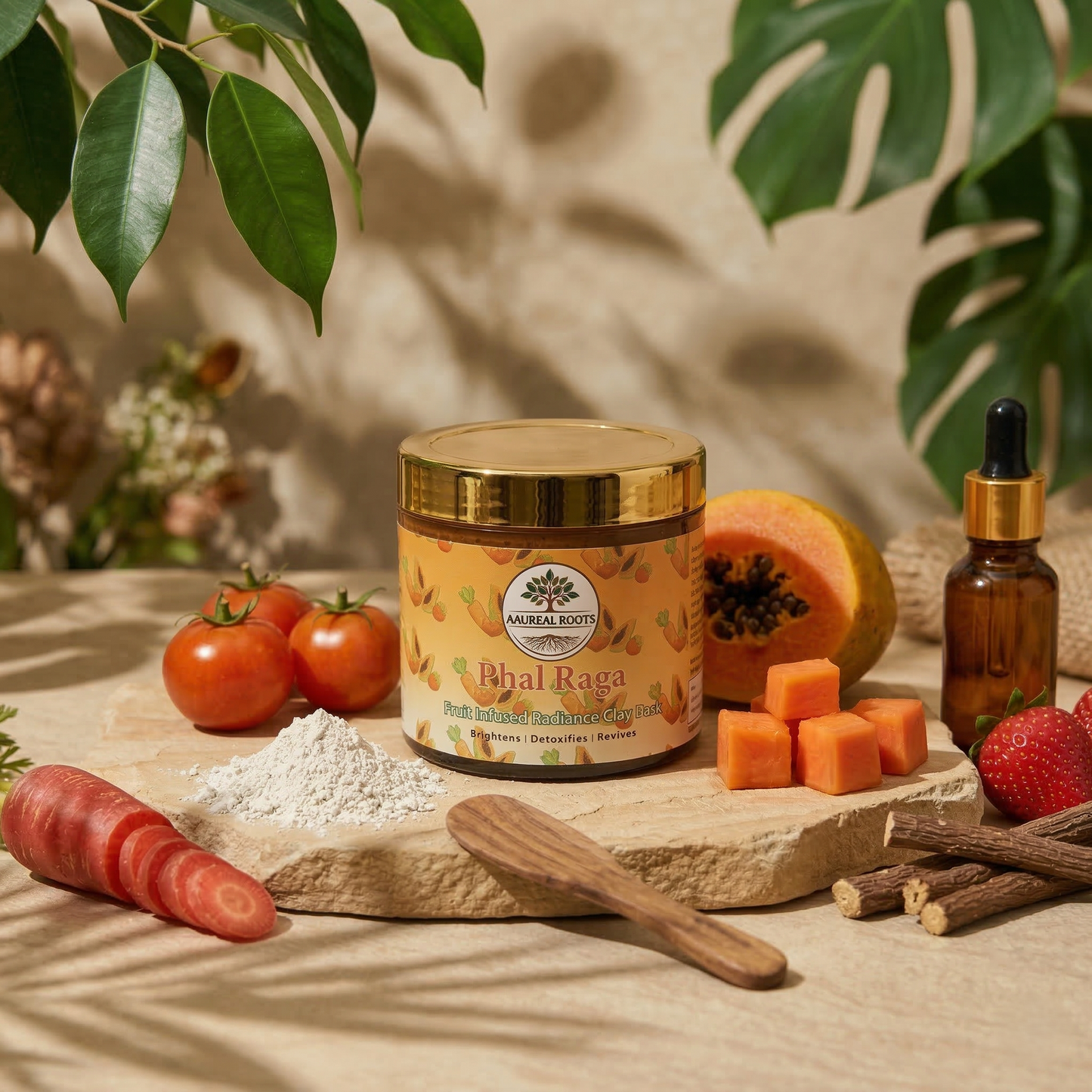 Aaureal Roots - Phal Raga Fruit Infused Radiance Clay Face Pack