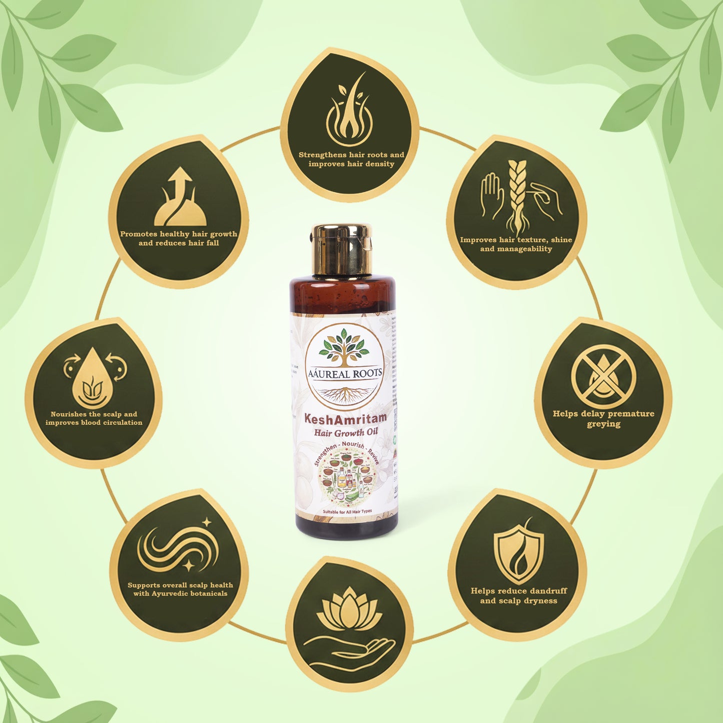 Aaureal Roots KeshAmritam Ayurvedic Hair Growth & Scalp Nourishing Oil