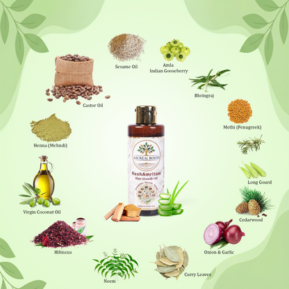 Aaureal Roots KeshAmritam Ayurvedic Hair Growth & Scalp Nourishing Oil