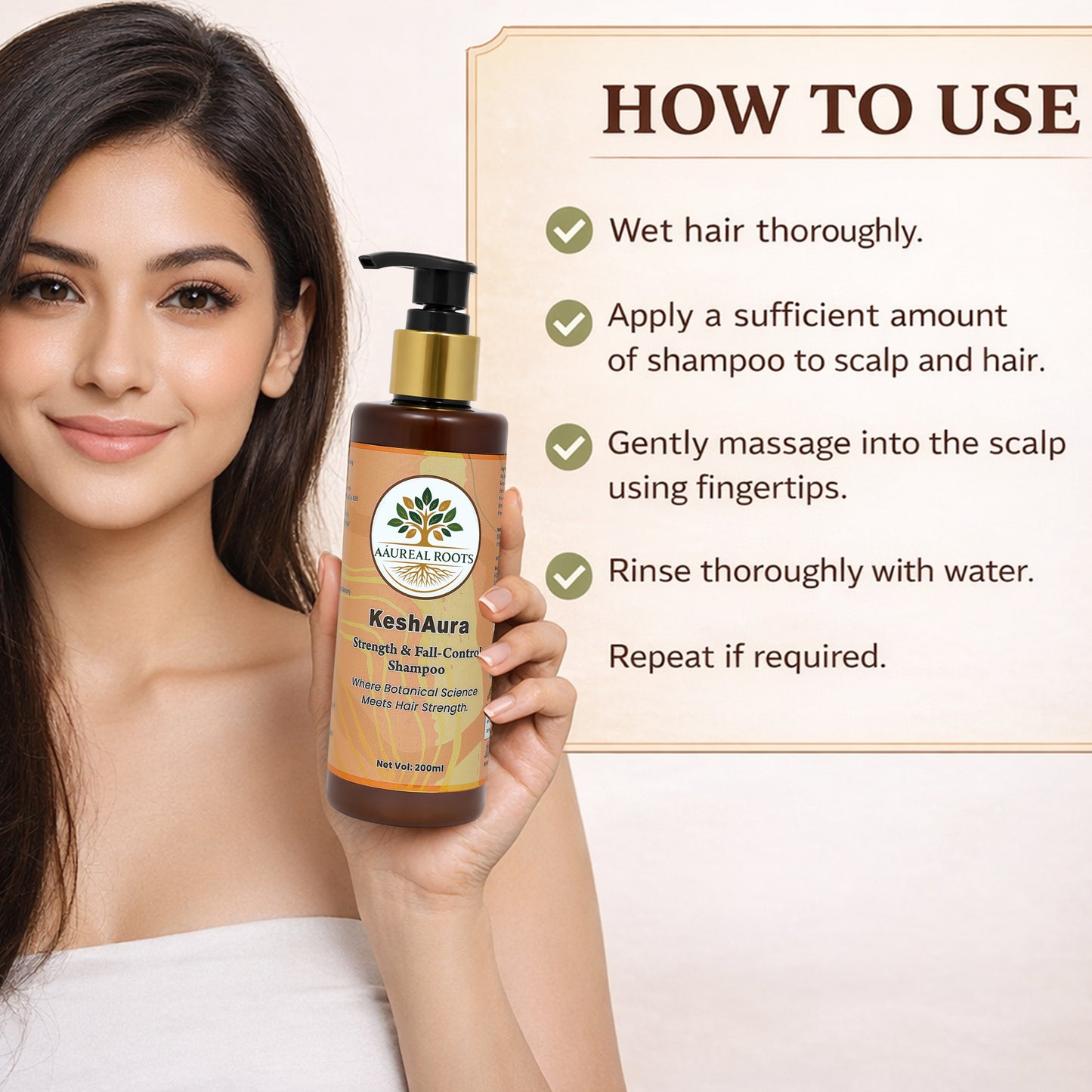 Aaureal Roots KeshAura Strength & Fall-Control Shampoo