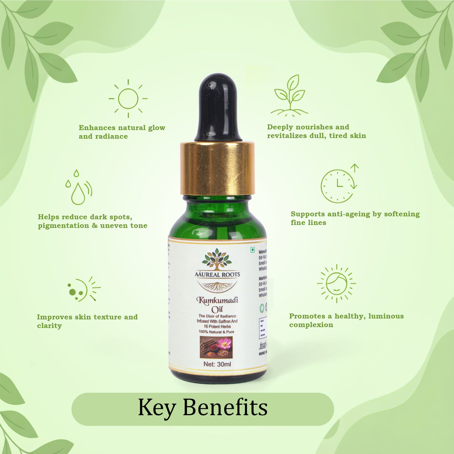 Aaureal Roots Kumkumadi Oil - Radiance Elixir