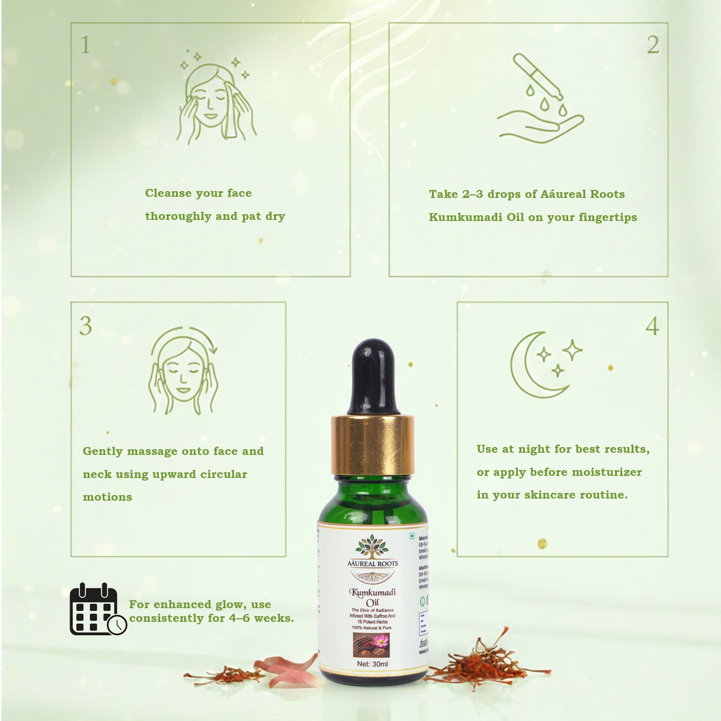 Aaureal Roots Kumkumadi Oil - Radiance Elixir