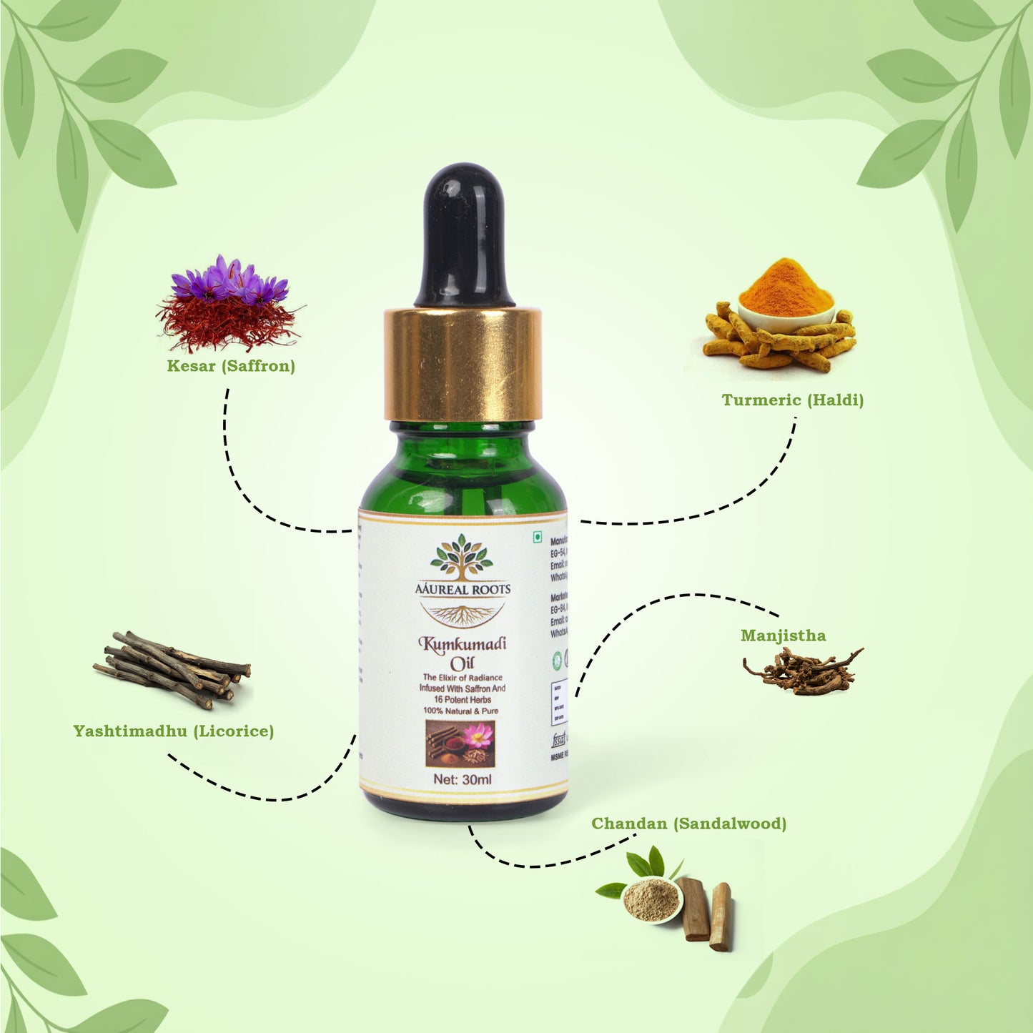 Aaureal Roots Kumkumadi Oil - Radiance Elixir