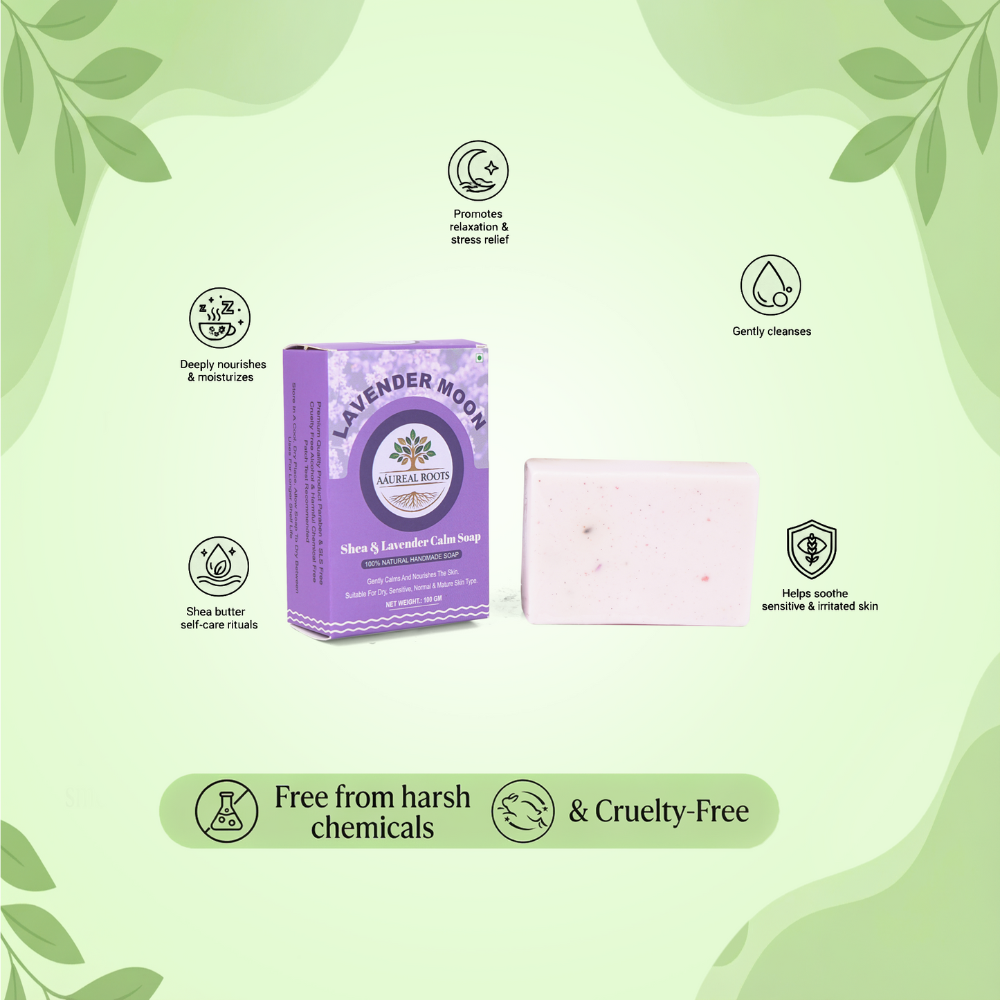 Aaureal Roots Lavender Moon Calm Soap