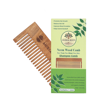 Aaureal Roots Neem Wood Shampoo Comb