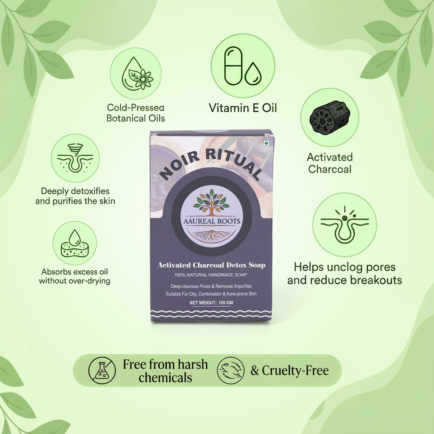 Aaureal Roots Noir Ritual – Activated Charcoal Purifying Soap