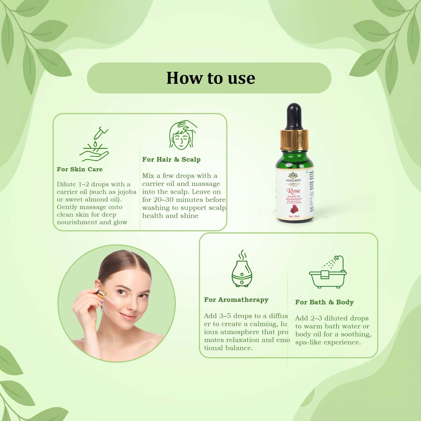 Aaureal Roots Pure Rose Essential Oil