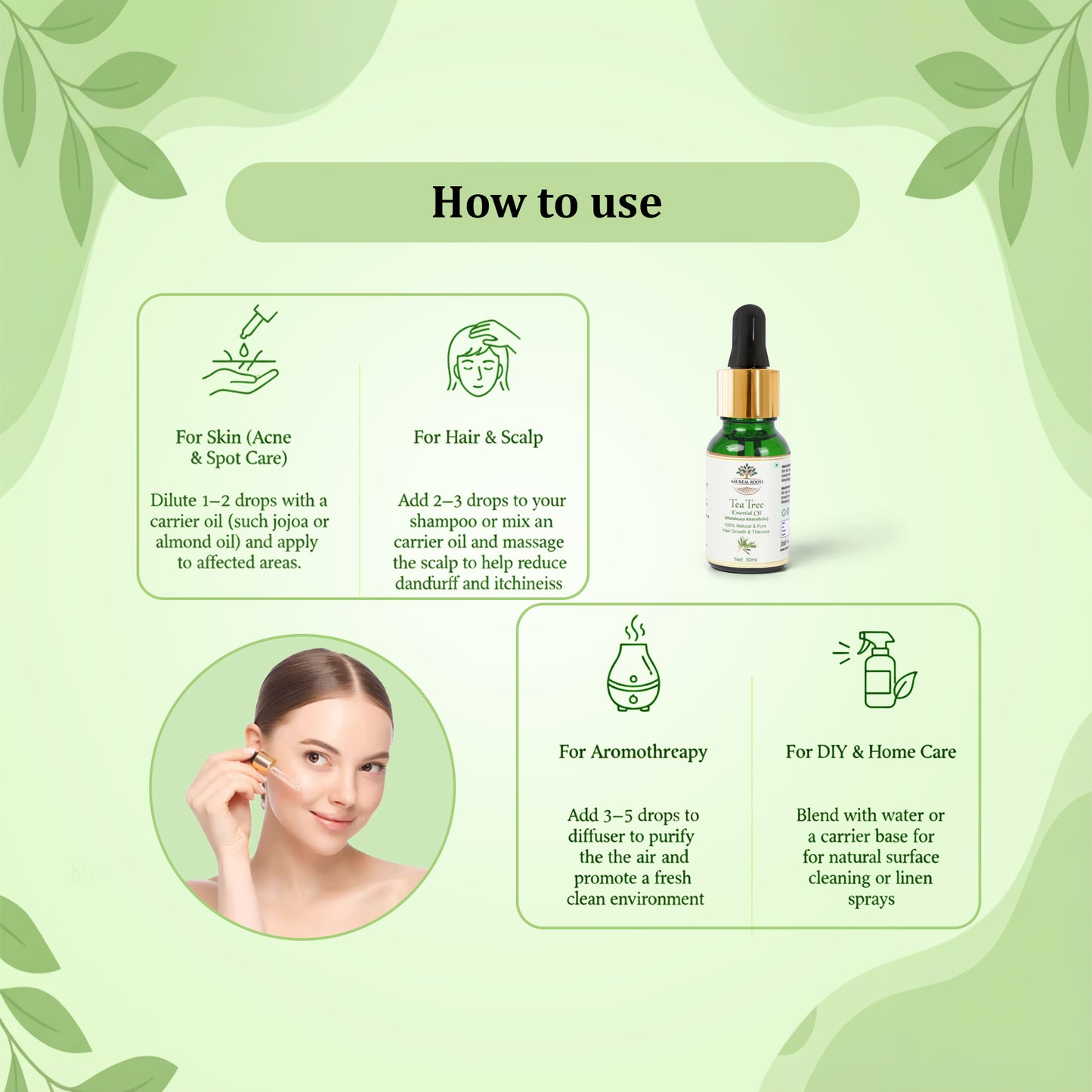 Aaureal Roots Pure Tea Tree Essential Oil