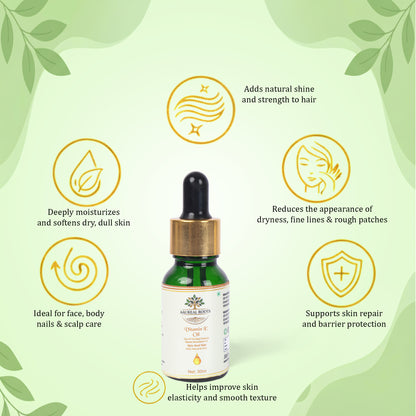 Aaureal Roots Pure Vitamin E Oil – Facial & Body Oil