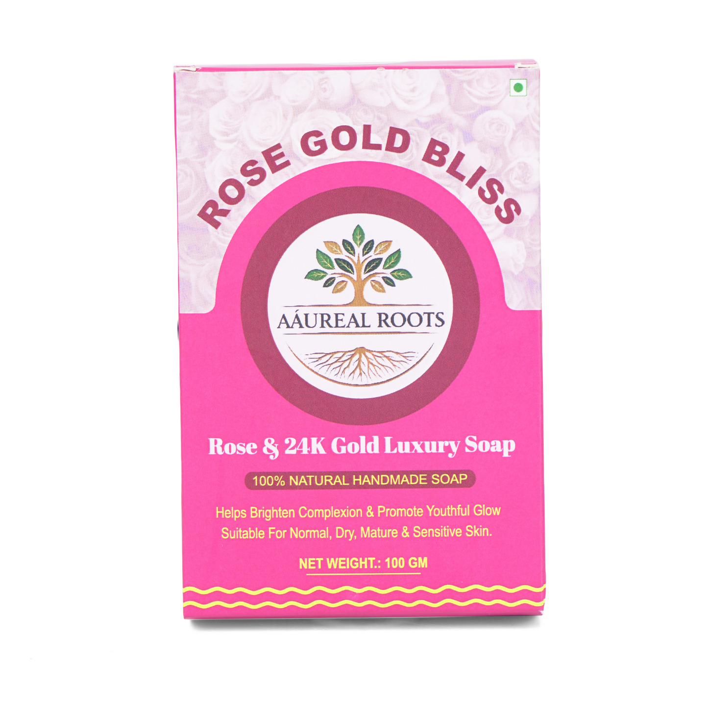 Aaureal Roots Rose Gold Bliss – Luxury Bathing Soap with Rose & 24K Gold