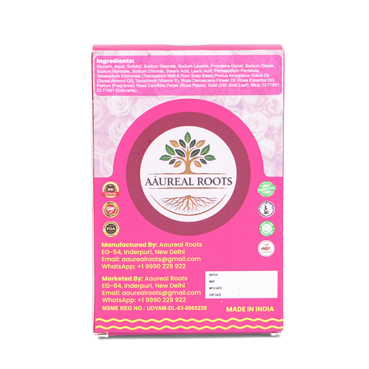 Aaureal Roots Rose Gold Bliss – Luxury Bathing Soap with Rose & 24K Gold