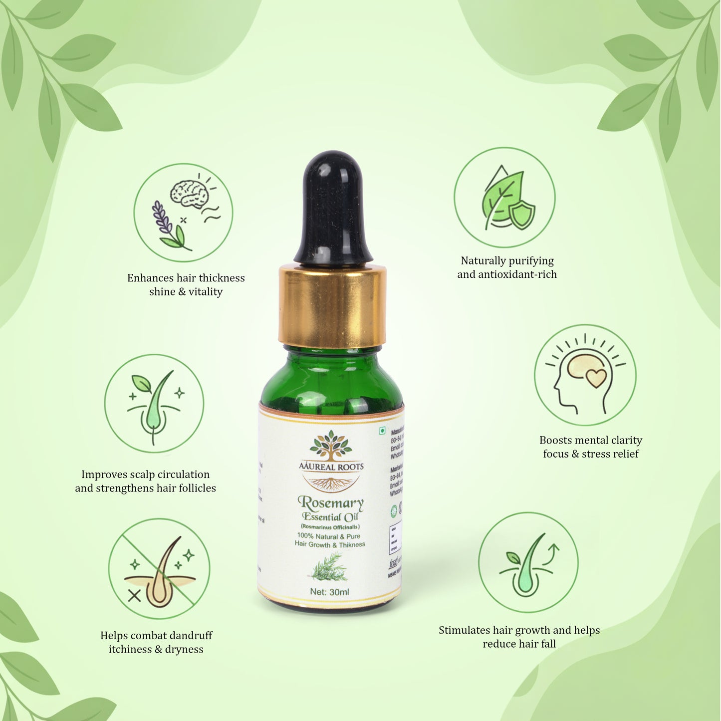 Aaureal Roots Rosemary Essential Oil