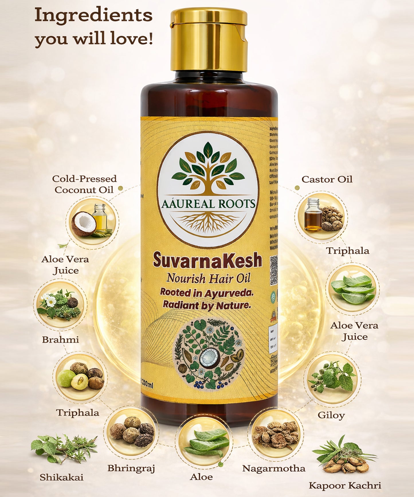 Aaureal Roots SuvarnaKesh Hair Nourish Oil