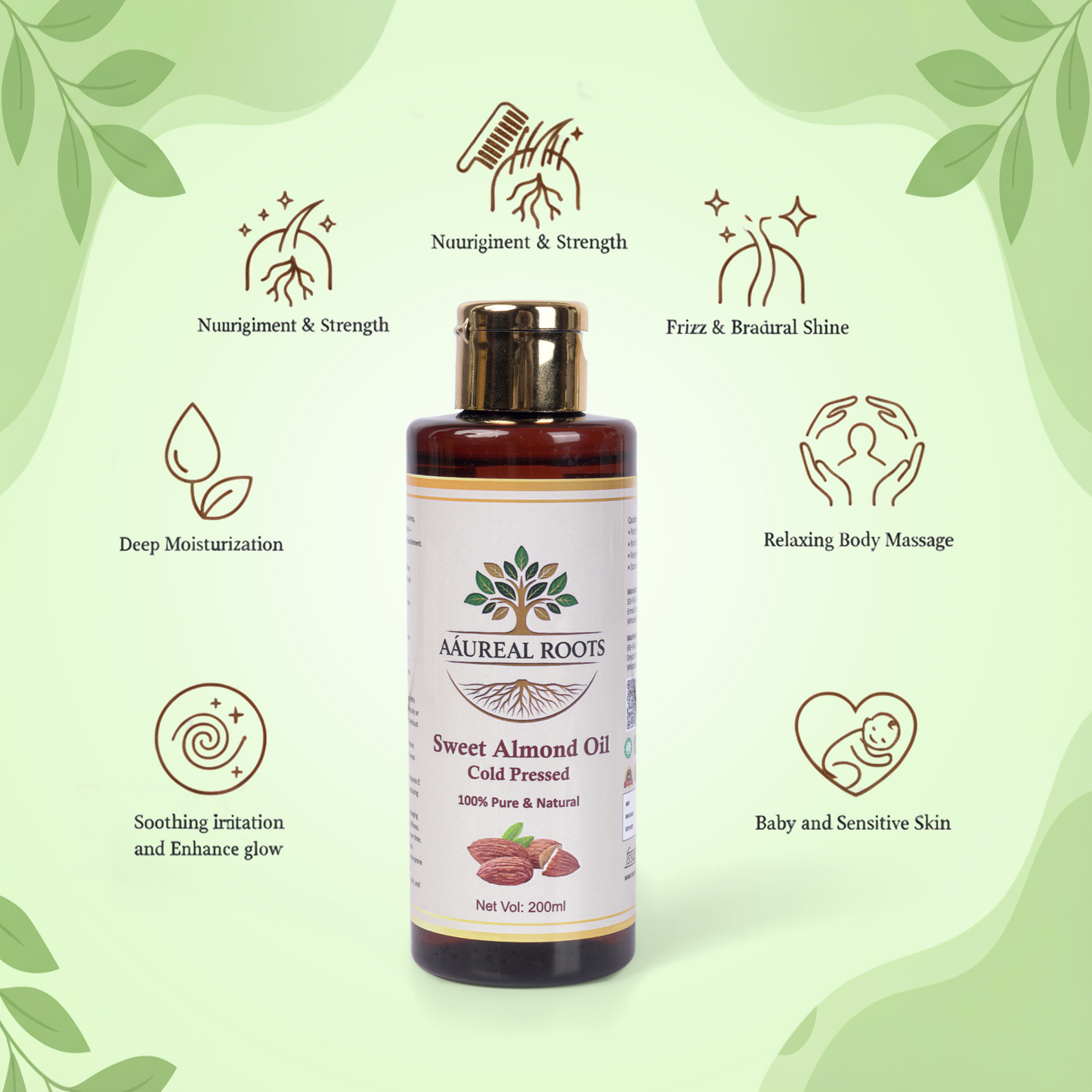 Aaureal Roots Sweet Almond Cold-Pressed Oil