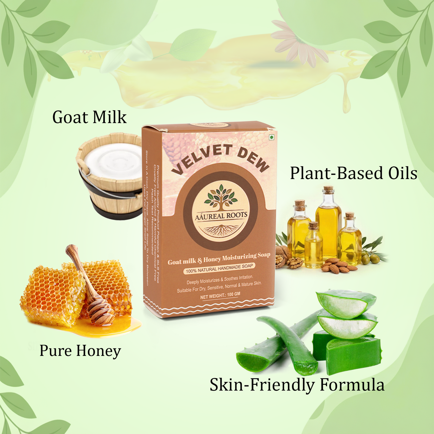 Aaureal Roots Velvet Dew - Moisturizing Soap