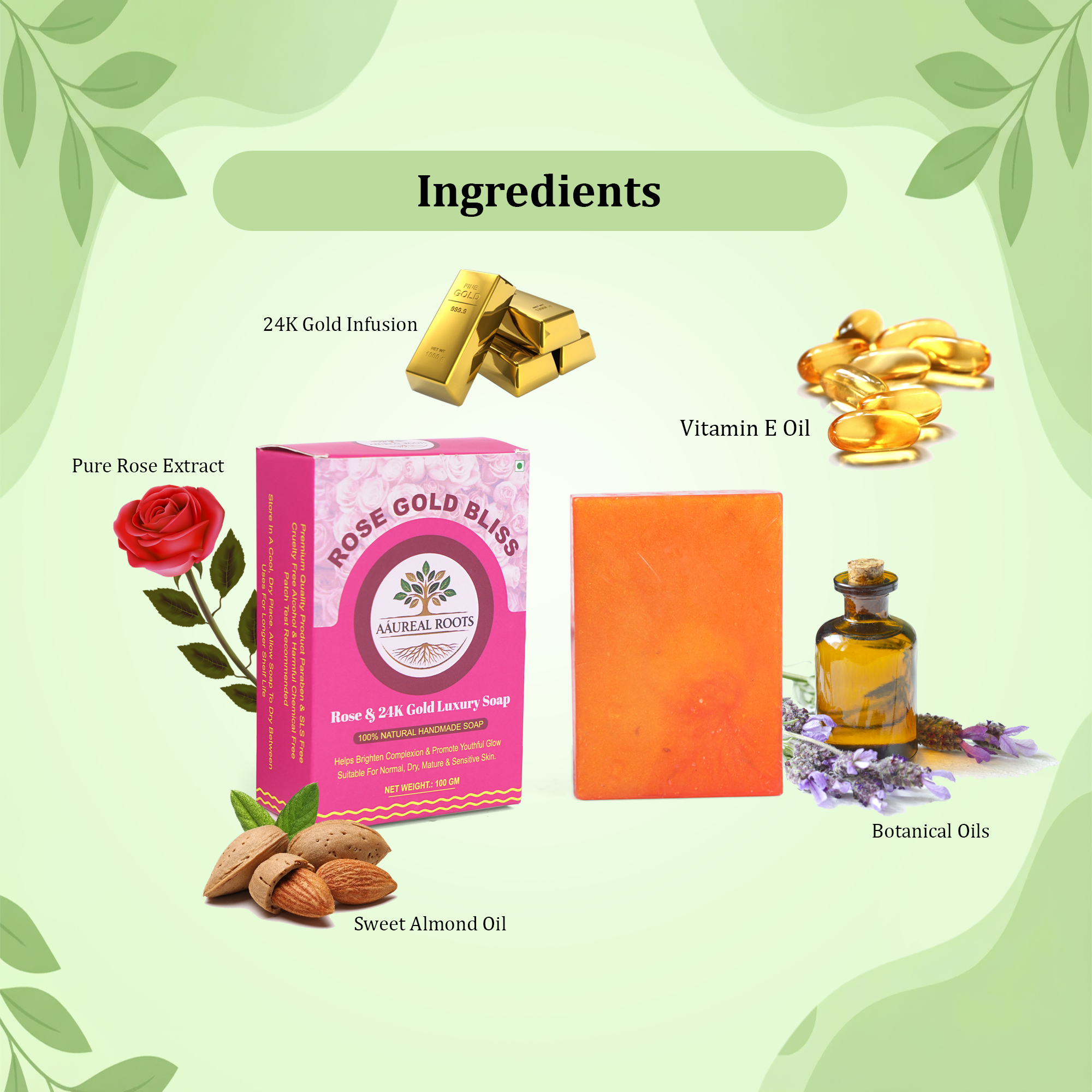 Rose Gold Bliss – Luxury Bathing Soap with Rose & 24K Gold - Image 5