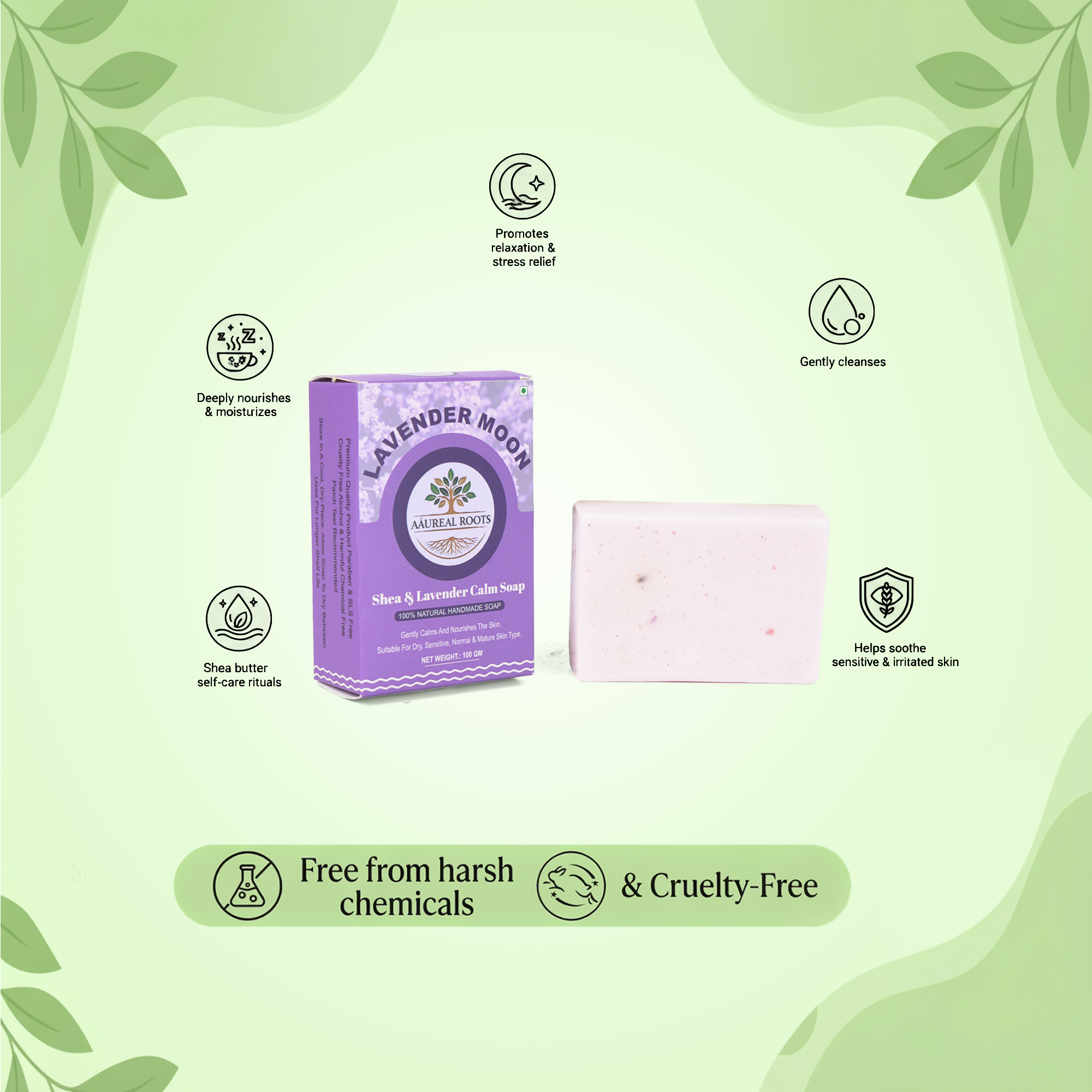 Aáureal Roots Lavender Moon Calm Soap - Image 4