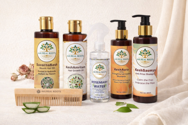 Aaureal Roots Hair Care Ritual  (Hair Oil + Shampoo + Neem Wood Comb + Rosemary Water)