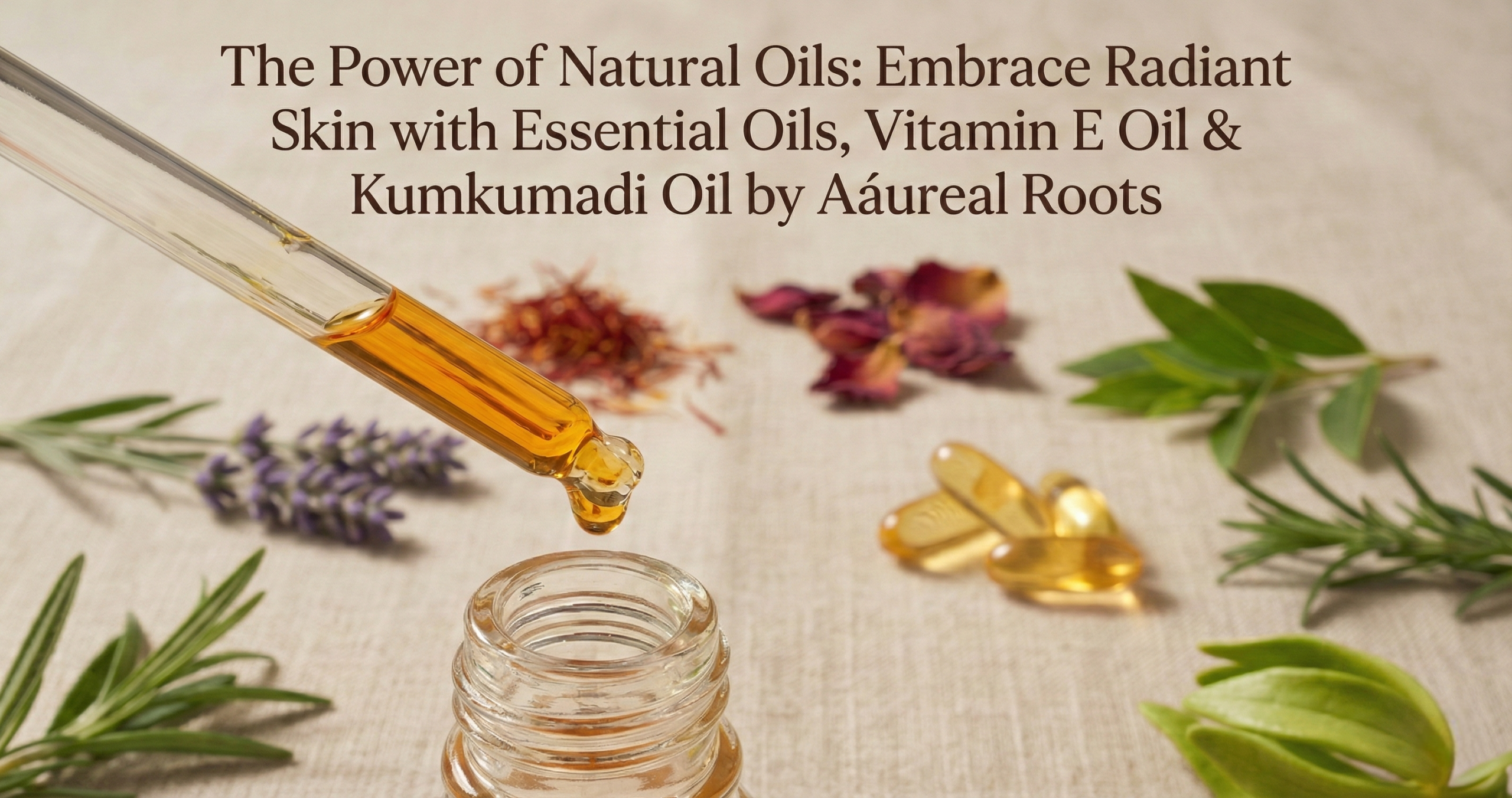 The Power of Natural Oils: Embrace Radiant Skin with Essential Oils, Vitamin E Oil & Kumkumadi Oil by Aáureal Roots