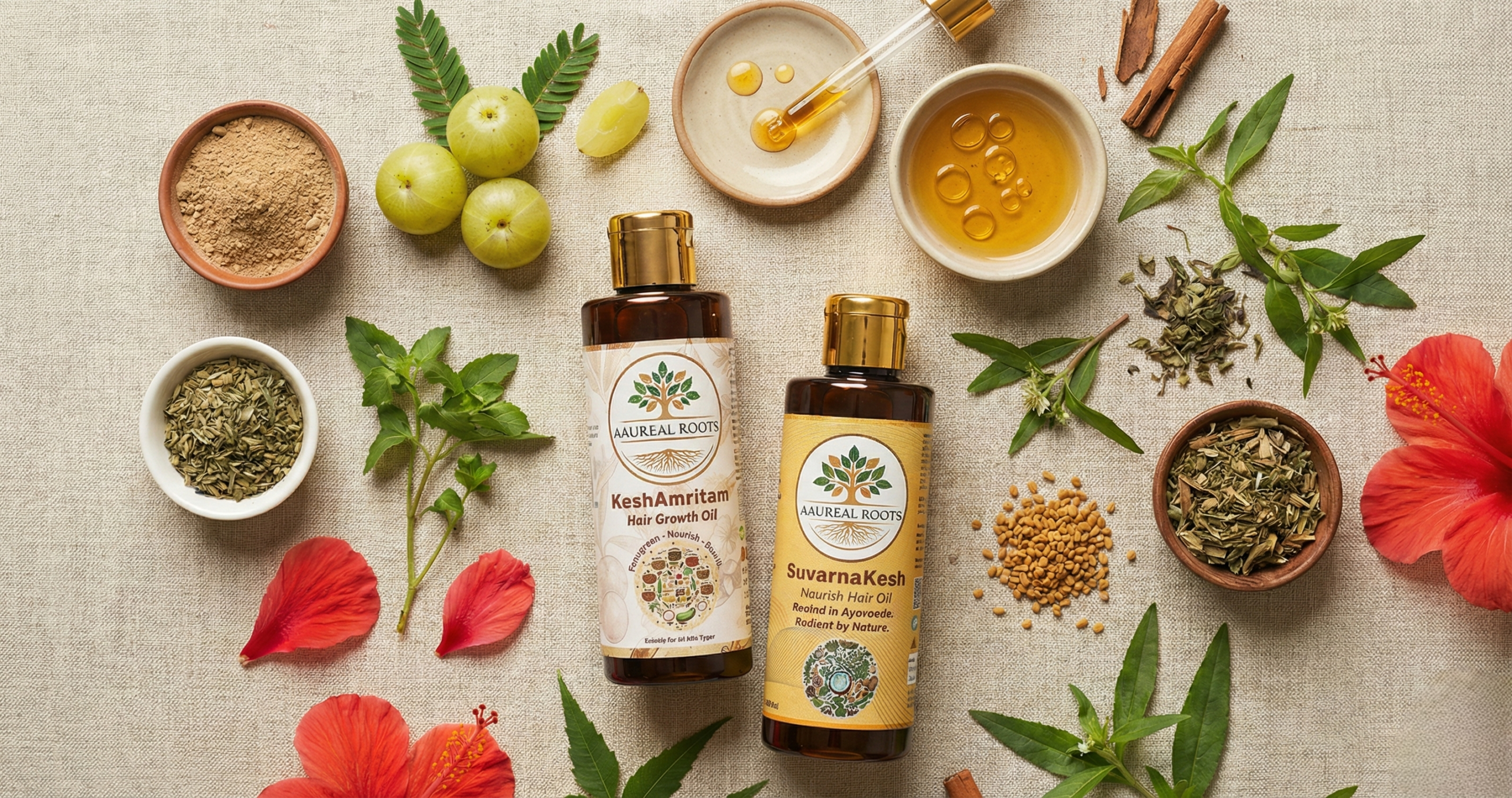 Ayurvedic Hair Care Redefined: Discover KeshAmritam & SuvarnaKesh Hair Oils by Aaureal Roots
